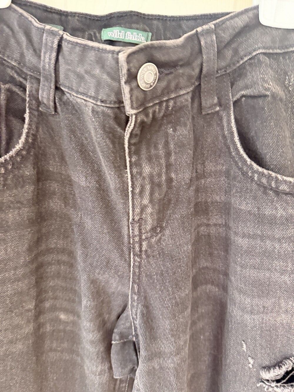 Wild Fable High Rise Easy Rigid Straight Jeans Womens Sz 10 Black Raw Hem New - Picture 4 of 13